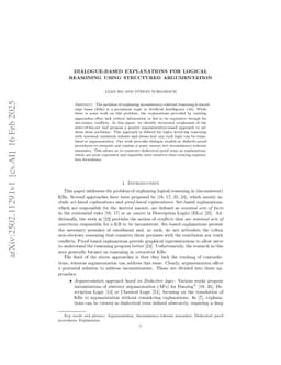 Dialogue-based Explanations for Logical Reasoning using Structured Argumentation