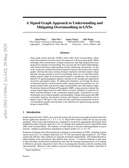 A Signed Graph Approach to Understanding and Mitigating Oversmoothing in GNNs