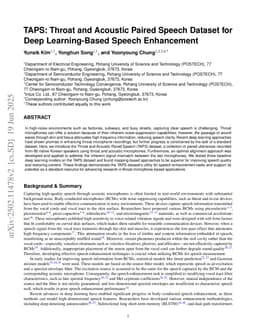 TAPS: Throat and Acoustic Paired Speech Dataset for Deep Learning-Based Speech Enhancement