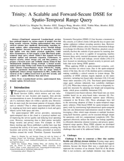Trinity: A Scalable and Forward-Secure DSSE for Spatio-Temporal Range Query