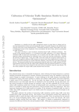 Calibration of Vehicular Traffic Simulation Models by Local Optimization