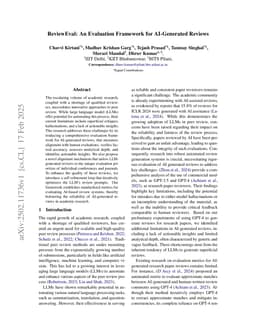ReviewEval: An Evaluation Framework for AI-Generated Reviews