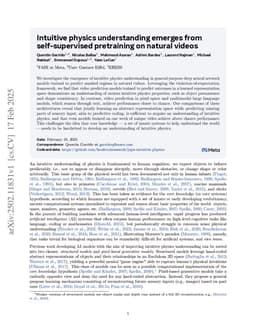 Intuitive physics understanding emerges from self-supervised pretraining on natural videos