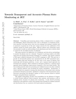 Towards Transparent and Accurate Plasma State Monitoring at JET