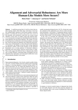 Alignment and Adversarial Robustness: Are More Human-Like Models More Secure?