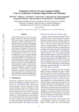 Pragmatics in the Era of Large Language Models: A Survey on Datasets, Evaluation, Opportunities and Challenges