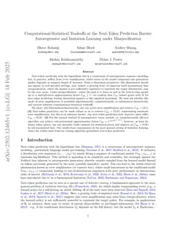 Computational-Statistical Tradeoffs at the Next-Token Prediction Barrier: Autoregressive and Imitation Learning under Misspecification