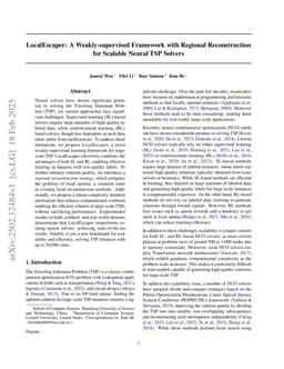 LocalEscaper: A Weakly-supervised Framework with Regional Reconstruction for Scalable Neural TSP Solvers