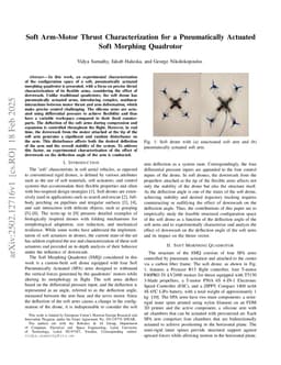 Soft Arm-Motor Thrust Characterization for a Pneumatically Actuated Soft Morphing Quadrotor