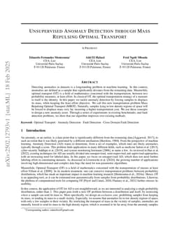 Unsupervised Anomaly Detection through Mass Repulsing Optimal Transport