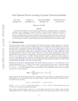 Near-Optimal Private Learning in Linear Contextual Bandits
