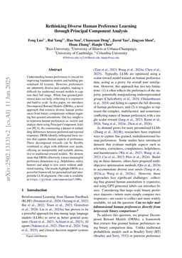Rethinking Diverse Human Preference Learning through Principal Component Analysis