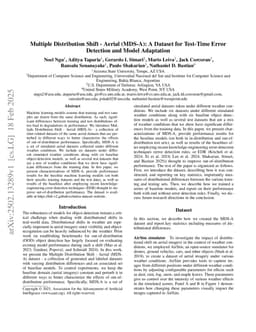 Multiple Distribution Shift -- Aerial (MDS-A): A Dataset for Test-Time Error Detection and Model Adaptation