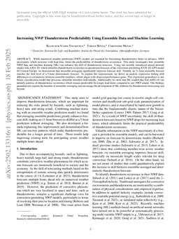 Increasing NWP Thunderstorm Predictability Using Ensemble Data and Machine Learning