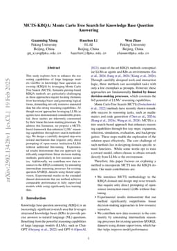 MCTS-KBQA: Monte Carlo Tree Search for Knowledge Base Question Answering