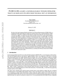 PLDR-LLMs Learn A Generalizable Tensor Operator That Can Replace Its Own Deep Neural Net At Inference