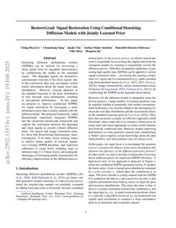 RestoreGrad: Signal Restoration Using Conditional Denoising Diffusion Models with Jointly Learned Prior