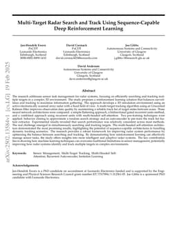 Multi-Target Radar Search and Track Using Sequence-Capable Deep Reinforcement Learning