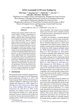 LESA: Learnable LLM Layer Scaling-Up