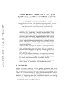 Human-Artificial Interaction in the Age of Agentic AI: A System-Theoretical Approach