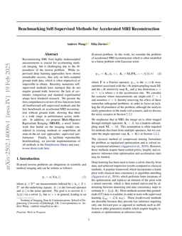 Benchmarking Self-Supervised Learning Methods for Accelerated MRI Reconstruction