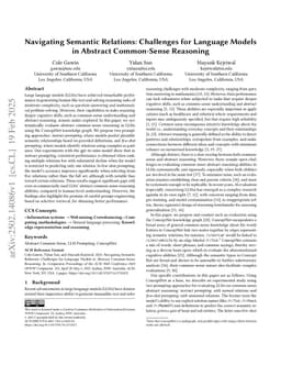 Navigating Semantic Relations: Challenges for Language Models in Abstract Common-Sense Reasoning