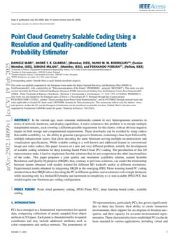 Point Cloud Geometry Scalable Coding Using a Resolution and Quality-conditioned Latents Probability Estimator