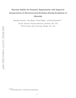 Bayesian SegNet for Semantic Segmentation with Improved Interpretation of Microstructural Evolution During Irradiation of Materials
