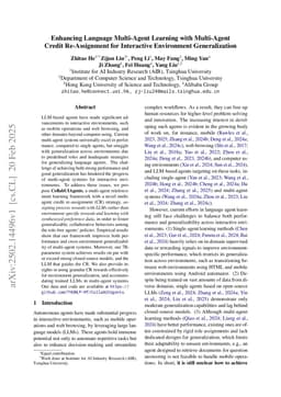Enhancing Language Multi-Agent Learning with Multi-Agent Credit Re-Assignment for Interactive Environment Generalization