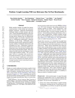 Position: Graph Learning Will Lose Relevance Due To Poor Benchmarks