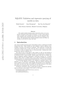 SQL4NN: Validation and expressive querying of models as data