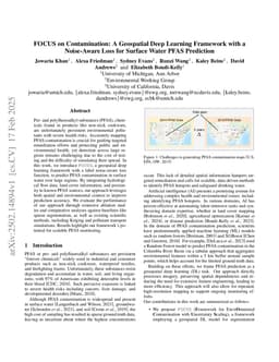 FOCUS on Contamination: A Geospatial Deep Learning Framework with a Noise-Aware Loss for Surface Water PFAS Prediction