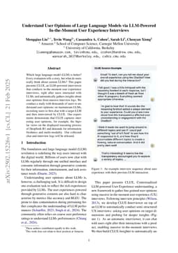 Understand User Opinions of Large Language Models via LLM-Powered In-the-Moment User Experience Interviews