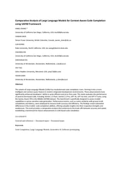 Comparative Analysis of Large Language Models for Context-Aware Code Completion using SAFIM Framework