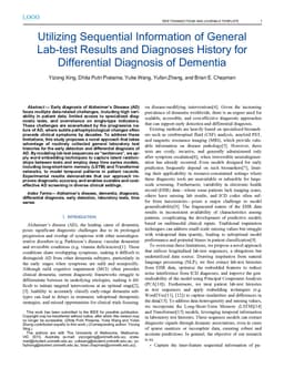 Utilizing Sequential Information of General Lab-test Results and Diagnoses History for Differential Diagnosis of Dementia