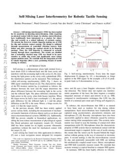 Self-Mixing Laser Interferometry for Robotic Tactile Sensing