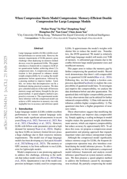 When Compression Meets Model Compression: Memory-Efficient Double Compression for Large Language Models