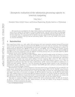 Asymptotic evaluation of the information processing capacity in reservoir computing