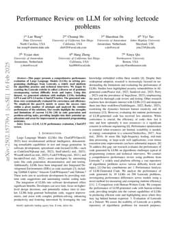 Performance Review on LLM for solving leetcode problems