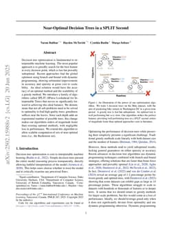 Near Optimal Decision Trees in a SPLIT Second