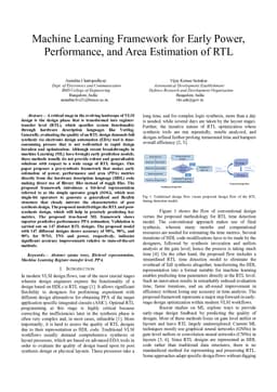Machine Learning Framework for Early Power, Performance, and Area Estimation of RTL