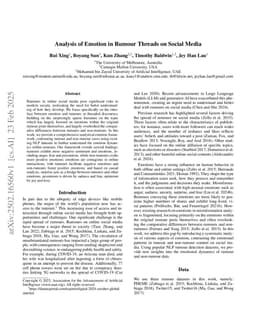 An Analytical Emotion Framework of Rumour Threads on Social Media