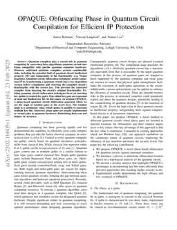 OPAQUE: Obfuscating Phase in Quantum Circuit Compilation for Efficient IP Protection