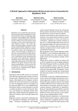 A Hybrid Approach to Information Retrieval and Answer Generation for Regulatory Texts