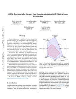 M3DA: Benchmark for Unsupervised Domain Adaptation in 3D Medical Image Segmentation