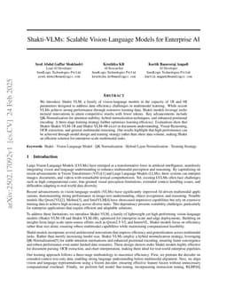 Shakti-VLMs: Scalable Vision-Language Models for Enterprise AI