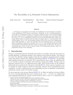 On Traceability in $\ell_p$ Stochastic Convex Optimization