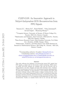 CLEP-GAN: An Innovative Approach to Subject-Independent ECG Reconstruction from PPG Signals