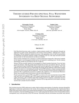 Theory-guided Pseudo-spectral Full Waveform Inversion via Deep Neural Networks