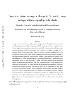 Semantics drives analogical change in Germanic strong verb paradigms: a phylogenetic study